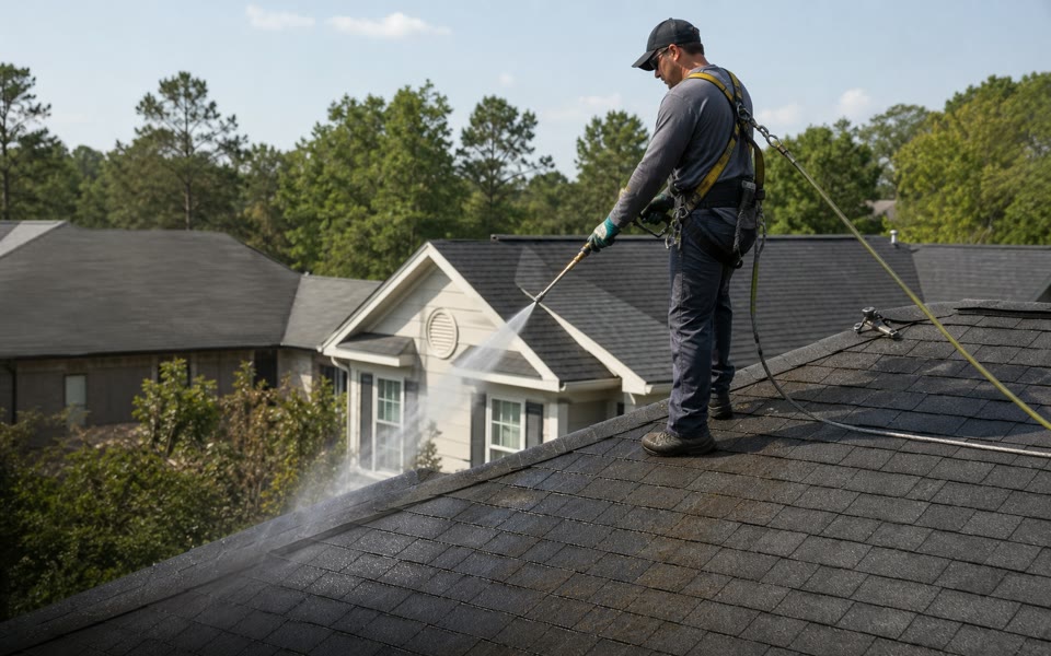 Roof wash service example